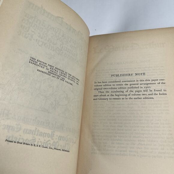 Le Morte Darthur 1927 Rare First One-Volume Edition - Hardcover Book King Arthur - Picture 9 of 12
